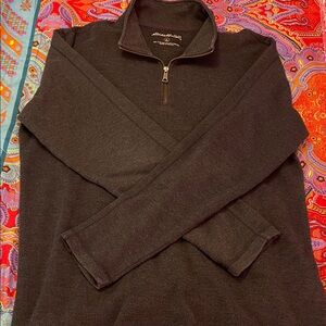 Eddie Bauer Men's Dark Gray Zip-Up Sweater